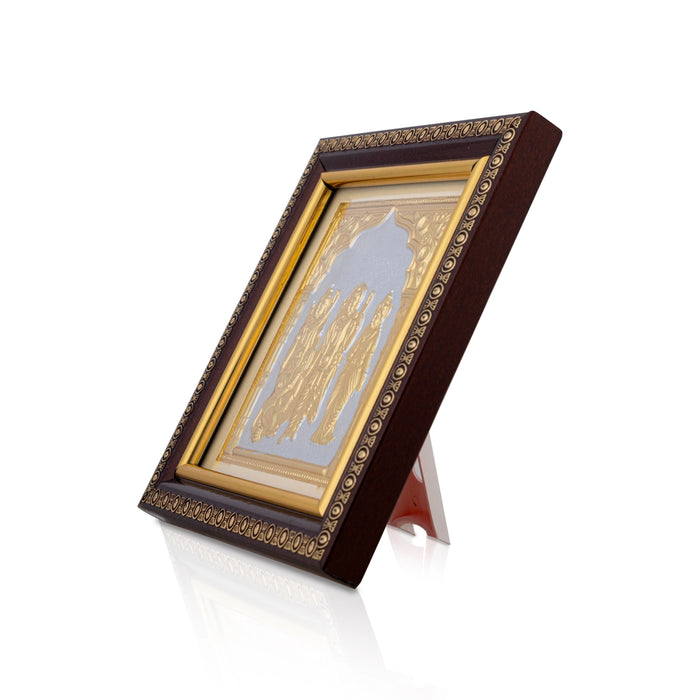 Ram Darbar Murti Design Photo Frame - 5 x 5 Inches | Gold Foil Wall Picture Frame For Home Decor & Gifting
