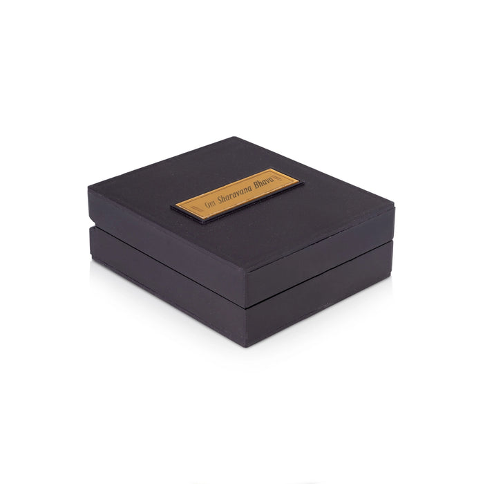 Pooja Box - 1.5 x 3.75 Inches | Murugan Murti With Padham/ Charan Paduka Box/ Puja Box for Home