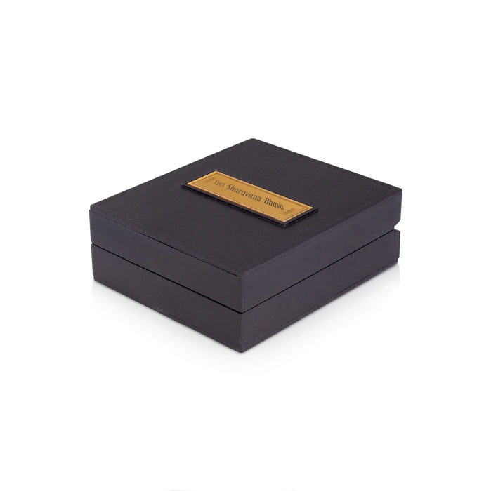 Pooja Box - 1.5 x 3.75 Inches | Murugan Murti With Padham/ Charan Paduka Box/ Puja Box for Home