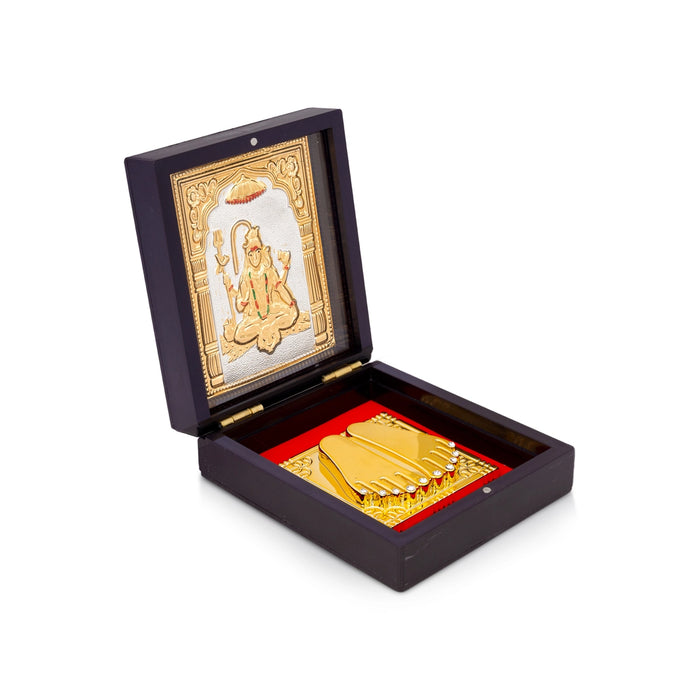 Puja Box with Paduka - 1.5 x 3.75 Inches | Lord Shivan Pooja Box/ Divine Footprint Box for Home