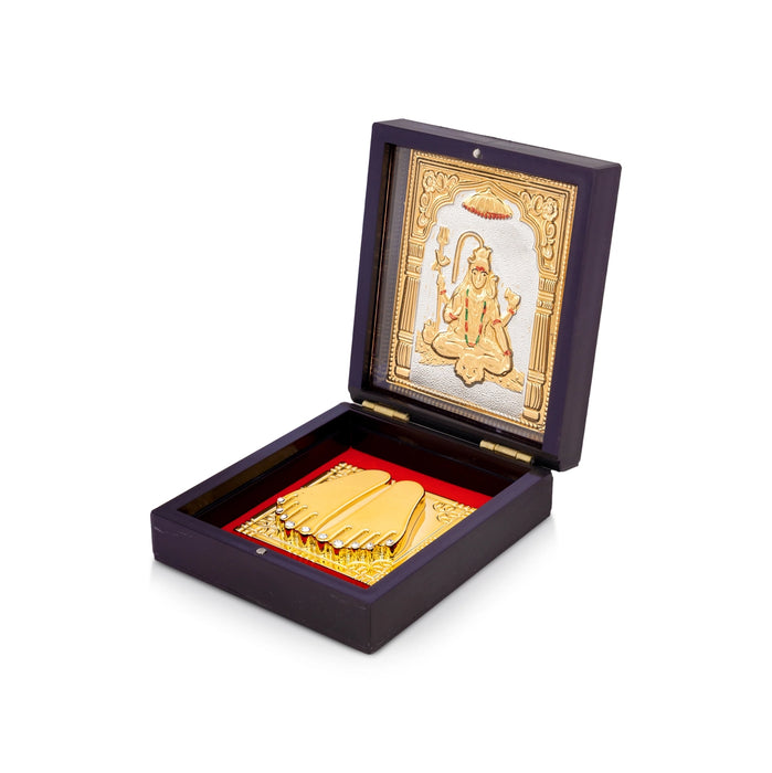 Puja Box with Paduka - 1.5 x 3.75 Inches | Lord Shivan Pooja Box/ Divine Footprint Box for Home