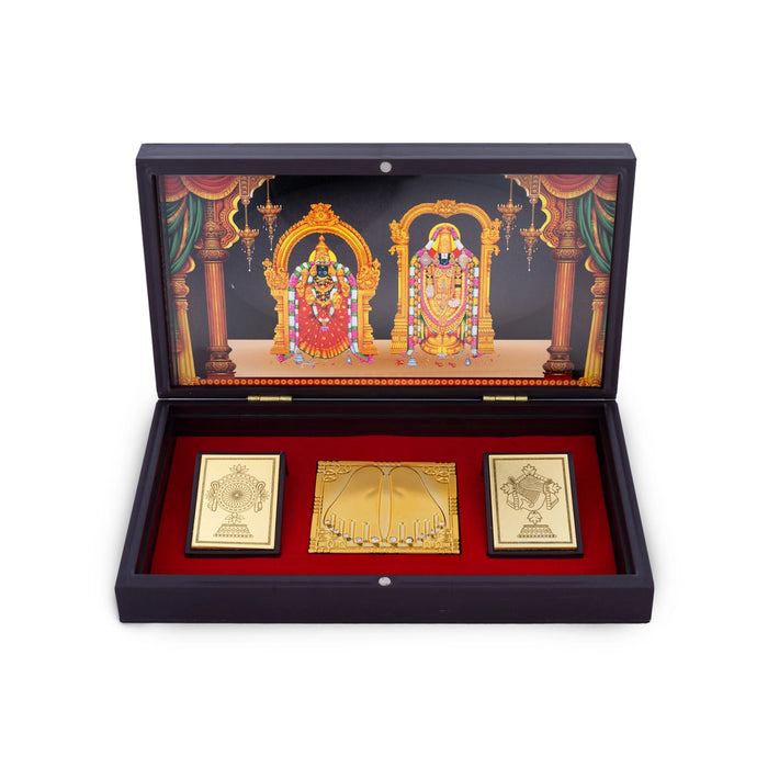 Balaji Padmavati Design Frame Charan Paduka Box- 2 X 8.5 X 5 Inches | Pooja Box For Pooja & And Divine Gifting