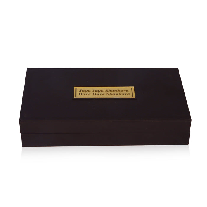 Maha Periyava Design Pooja Box - 1.5 X 8.5 X 4.75 Inches Padham Box/ Charan Paduka Box For Temple & Pooja