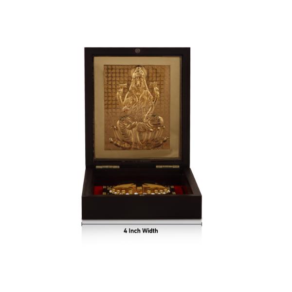 Mahalakshmi Design Pooja Box - 1.5 X 4 X 4.5 Inches | Charan Paduka Box/ Laxmi Puja Box For Home
