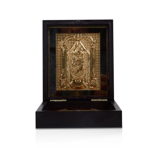Tirupati Balaji Design Pooja Box - 1.5 X 4 X 4.5 Inches | Charan Paduka Box/ Venkateswara Swamy Puja Box For Pooja