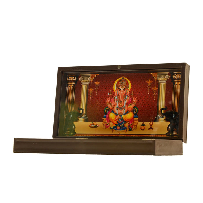 Ganesh Design Pooja Box - 1.75 X 8.5 X 5 Inches | Charan Paduka Box/ Puja Box For Pooja And Gifting