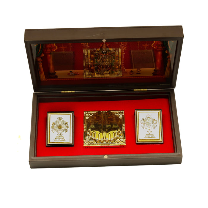Tirupati Balaji Murti Design Pooja Box - 1.75 X 8.5 X 5 Inches | Charan Paduka Box/ Puja Box For Pooja And Gifting