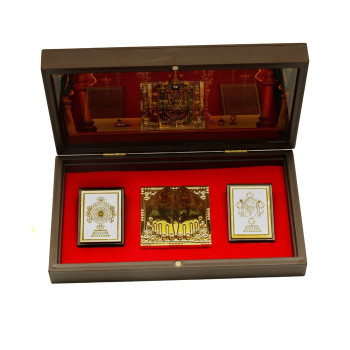 Tirupati Balaji Murti Design Pooja Box - 1.75 X 8.5 X 5 Inches | Charan Paduka Box/ Puja Box For Pooja And Gifting
