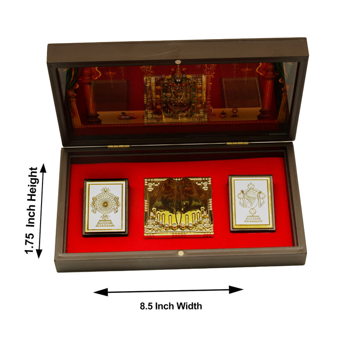 Tirupati Balaji Murti Design Pooja Box - 1.75 X 8.5 X 5 Inches | Charan Paduka Box/ Puja Box For Pooja And Gifting