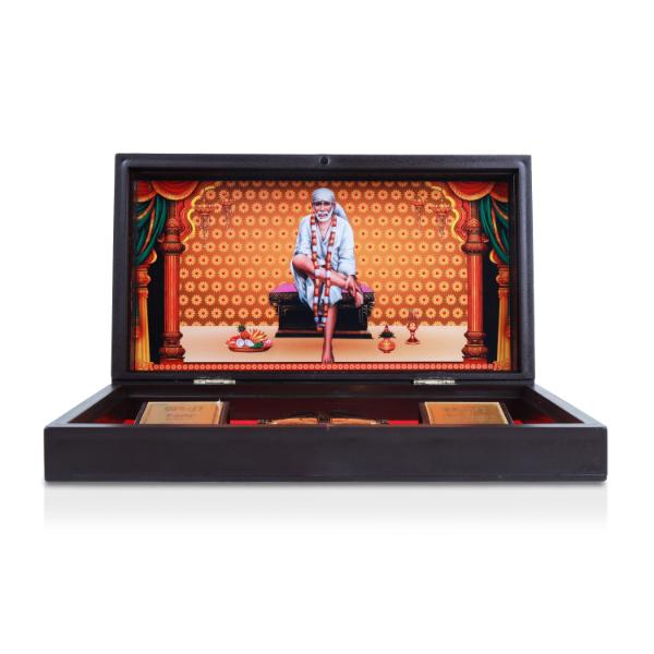 Sai Baba Murti Design Pooja Box - 1.5 X 8.5 X 5 Inches | Puja Box/ Charan Paduka Box For Pooja And Gifting