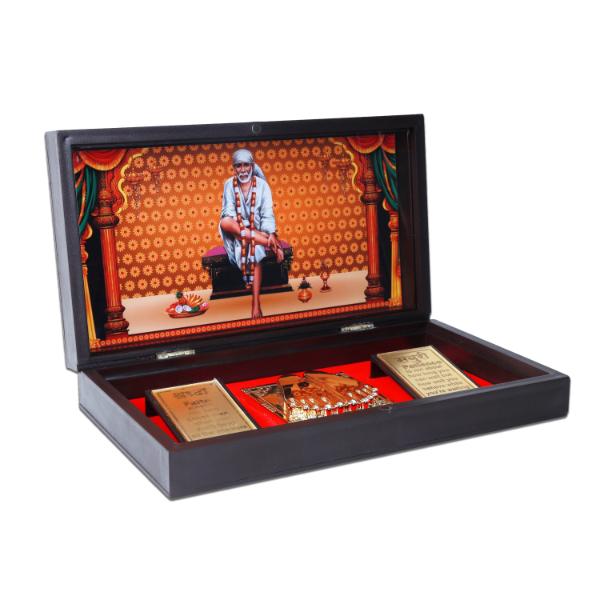 Sai Baba Murti Design Pooja Box - 1.5 X 8.5 X 5 Inches | Puja Box/ Charan Paduka Box For Pooja And Gifting