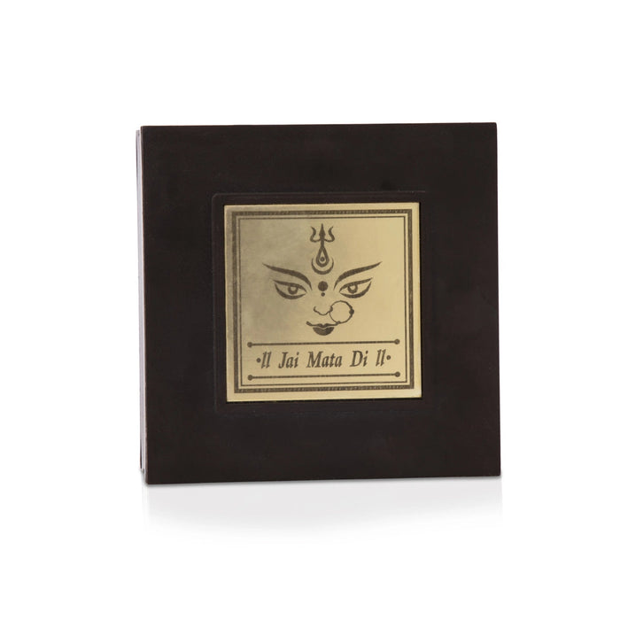 Durga Murti Design Pooja Box - 4 x 3 Inches | Charan Paduka Box/ Puja Box For Devi Worship