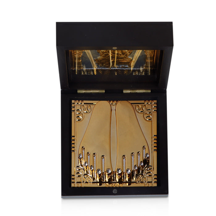 Ganesh Murti Design Pooja Box - 4 X 3 X 3 Inches | Puja Box/ Charan Paduka Box For Pooja And Spiritual Gifting