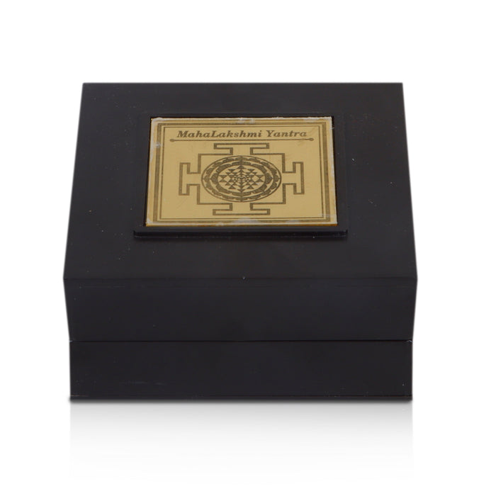 Lakshmi Murti Design Pooja Box - 4 x 3 Inches | Charan Paduka Box/ Puja Box For Wealth Blessings