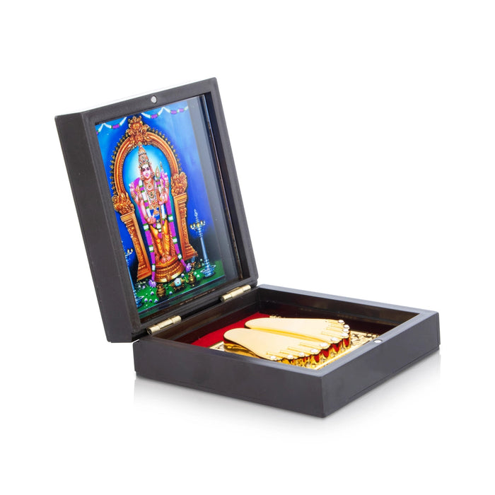 Murugan Murti Design Pooja Box - 5 X 3.5 X 5 Inches | Puja Box/ Charan Paduka Box For Pooja And Festive Gifting