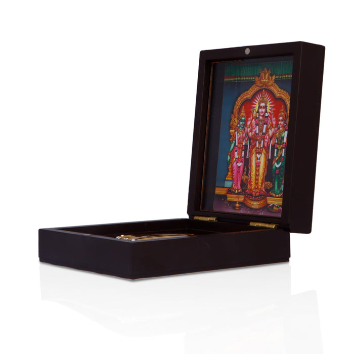 Murugan Valli Deivanai Pooja Box - 1.5 X 3.75 X 4 Inches | Puja Box/ Charan Paduka Box For Worship