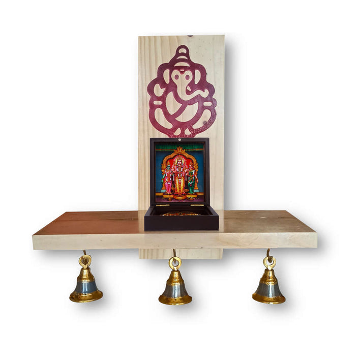 Murugan Valli Deivanai Pooja Box - 1.5 X 3.75 X 4 Inches | Puja Box/ Charan Paduka Box For Worship