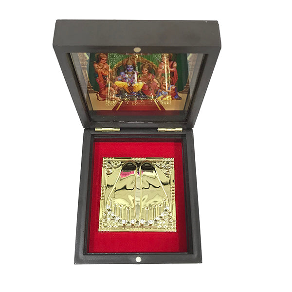 Ram Darbar Murti Design Pooja Box - 1.5 X 4.5 X 4 Inches | Puja Box/ Charan Paduka Box For Pooja And Gifting