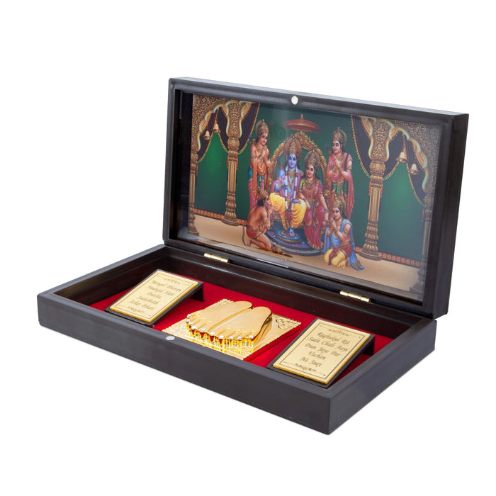 Ram Darbar Padham Box - 1.5 x 8.5 Inches | Charan Paduka box / Pooja Box for Home