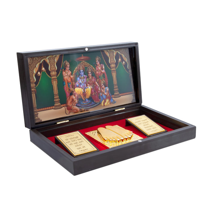 Ram Darbar Padham Box - 1.5 x 8.5 Inches | Charan Paduka box / Pooja Box for Home