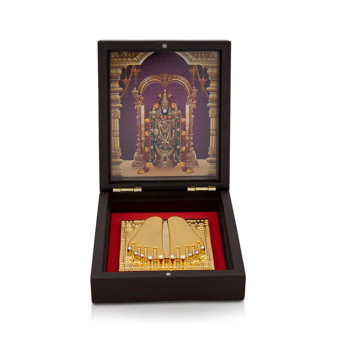 Paduka Box - 1.5 x 3 x 4.5 Inches | Plastic Tirupati Balaji Pooja Box/ Padham Box for Home