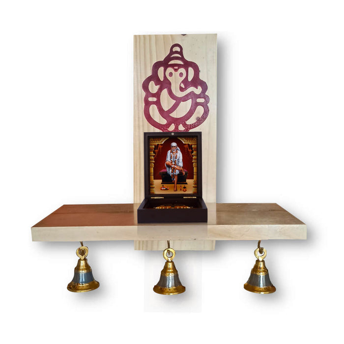 Sai Baba Murti Design Pooja Box - 1.5 X 3.5 X 4.25 Inches | Puja Box/ Charan Paduka Box For Pooja And Gifting