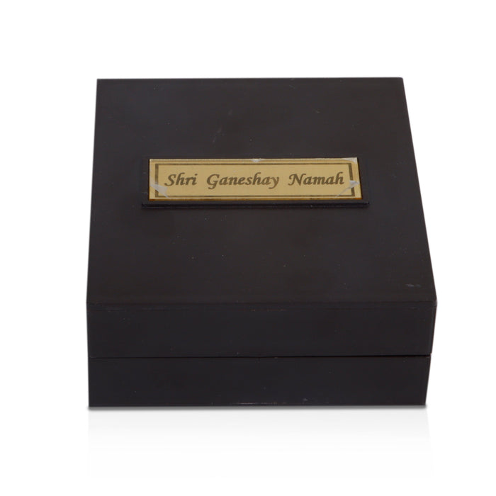 Ganesh Murti Design Pooja Box - 1.5 X 4 X 4.5 Inches | Puja Box/ Charan Paduka Box For Pooja And Gifting