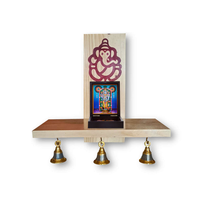Guruvayurappan Murti Design Pooja Box - 4 x 4.5 Inches | Charan Paduka Box/ Puja Box For Lord Krishna Worship