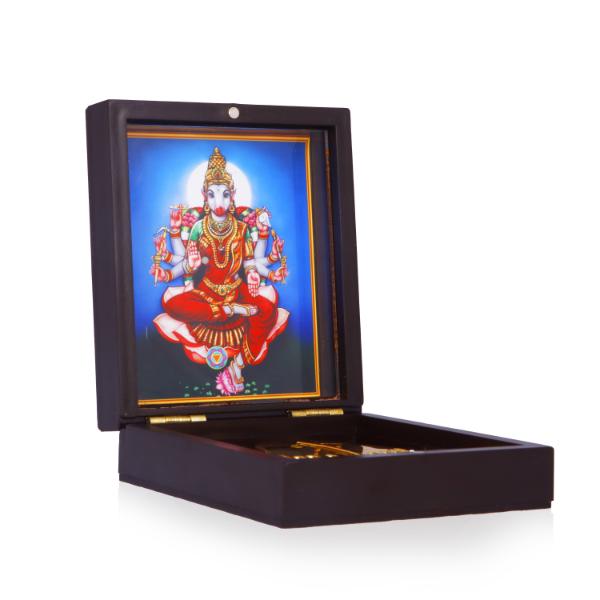 Varahi Murti Design Pooja Box - 1.5 X 3.5 X 4 Inches | Puja Box/ Charan Paduka Box For Pooja And Gifting