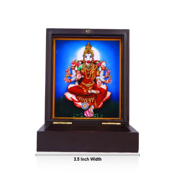 Varahi Murti Design Pooja Box - 1.5 X 3.5 X 4 Inches | Puja Box/ Charan Paduka Box For Pooja And Gifting