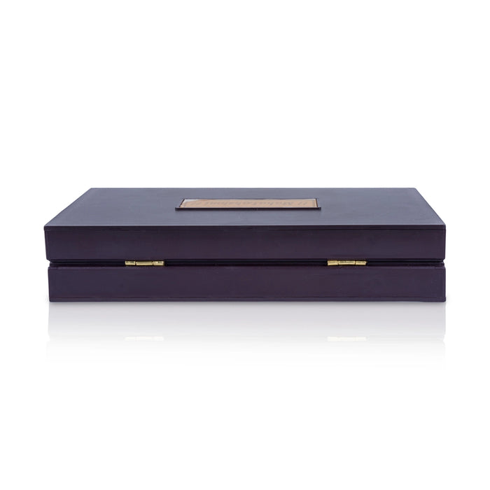 Maha Lakshmi Paduka Box - 2 x 8.5 Inches | Gold Print Pooja Box/ Padham Box for Home