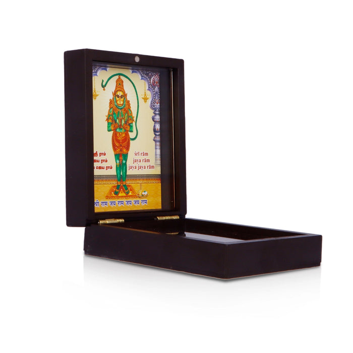 Hanuman Charan Paduka Box - 4 Inches | Gold Print Pooja Box/ Padham Box for Home