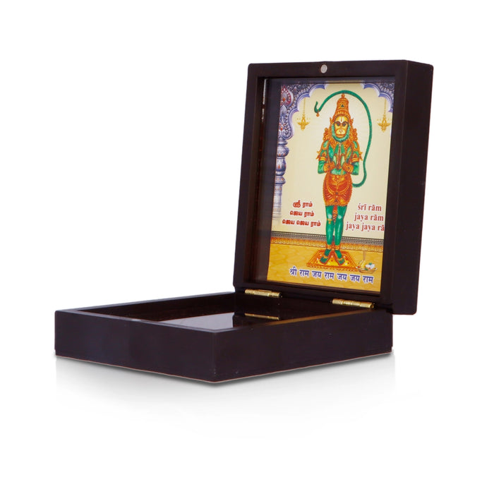 Hanuman Charan Paduka Box - 4 Inches | Gold Print Pooja Box/ Padham Box for Home
