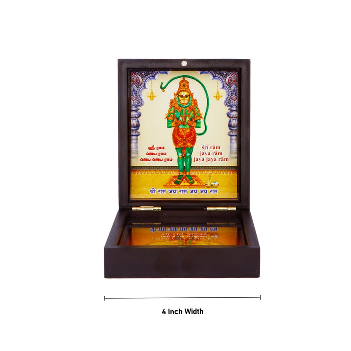 Hanuman Charan Paduka Box - 4 Inches | Gold Print Pooja Box/ Padham Box for Home