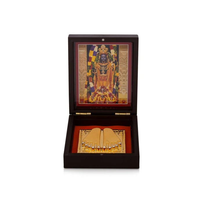 Ayodhya Rama Murti Design Pooja Box - 1.5 X 3.5 X 4.25 Inches | Puja Box/ Charan Paduka Box For Pooja & Gifting