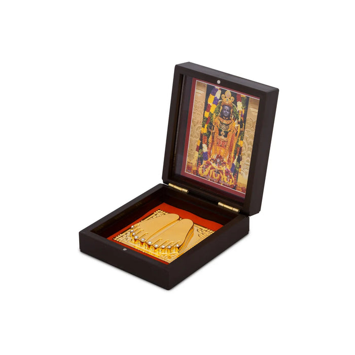 Ayodhya Rama Murti Design Pooja Box - 1.5 X 3.5 X 4.25 Inches | Puja Box/ Charan Paduka Box For Pooja & Gifting