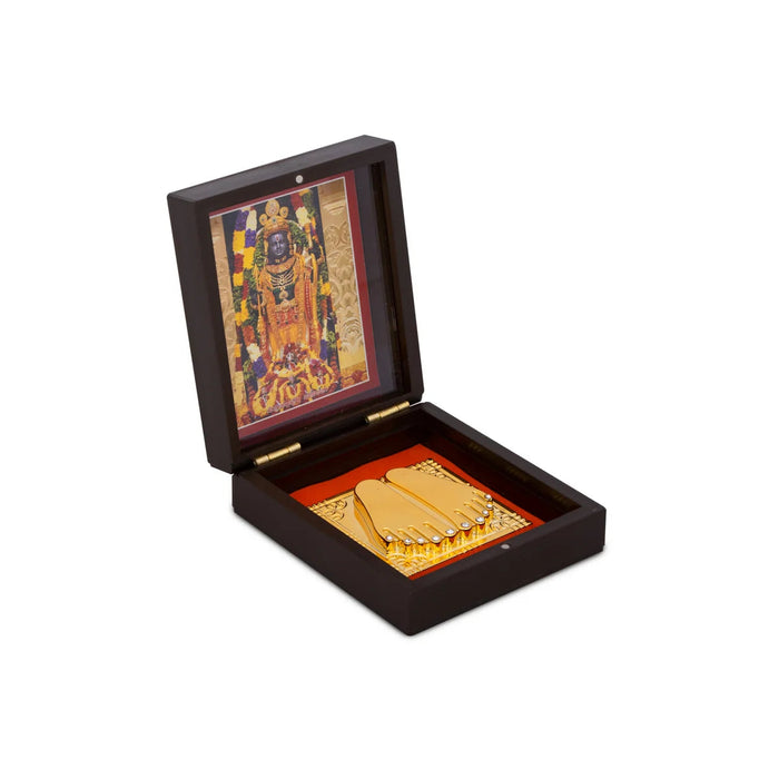 Ayodhya Rama Murti Design Pooja Box - 1.5 X 3.5 X 4.25 Inches | Puja Box/ Charan Paduka Box For Pooja & Gifting