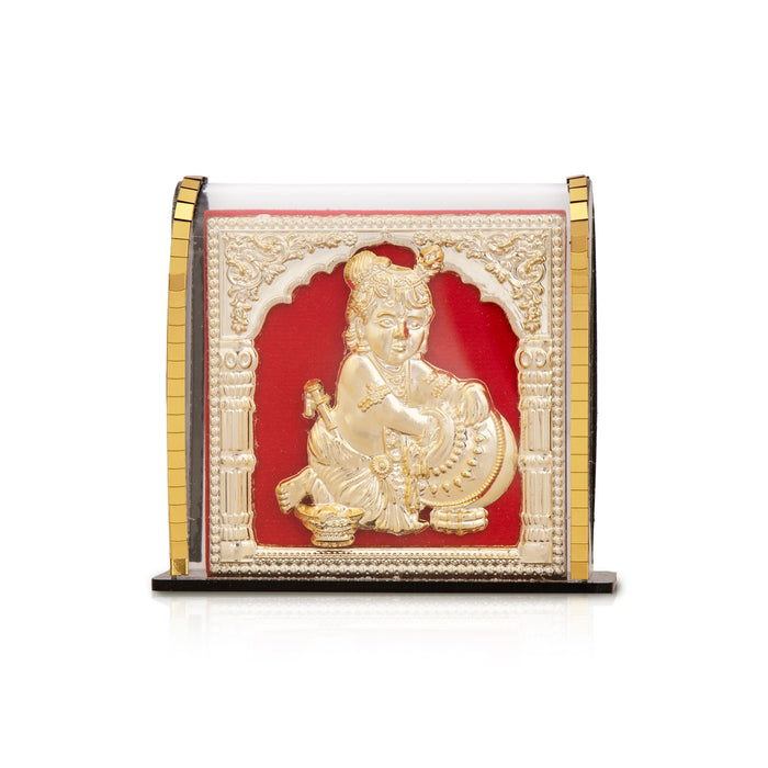 Acrylic Photo Frame - 2.75 x 3 Inches | Butter Krishna Design Acrylic Photo Stand/ Acrylic Frame Stand for Car