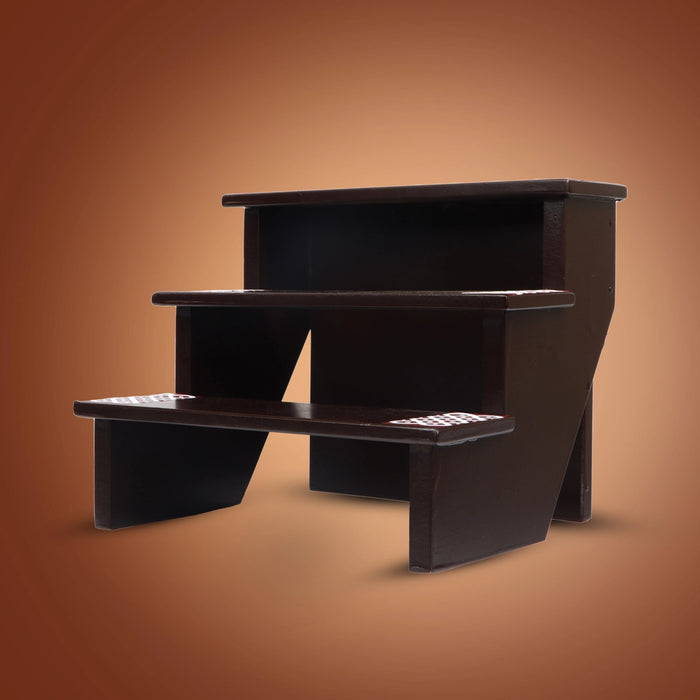 Kolu Padi - 7.5 x 8.5 Inches | 3 Step with Kolam Design Golu Stand/ Wooden Golu Padi for Home