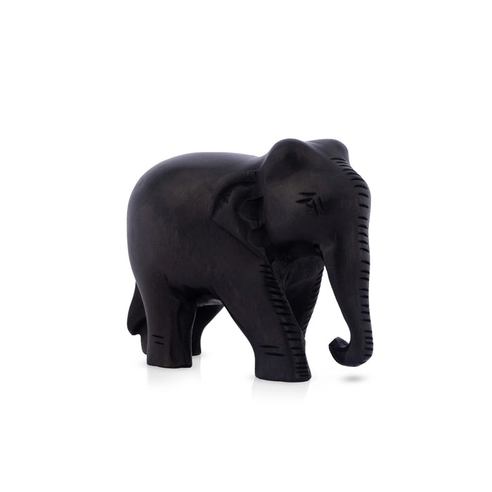 Elephant Statue Key Chain - 3 x 3.75 Inches | Wooden Elephant Idol Key Ring/ Key Holder for Bike