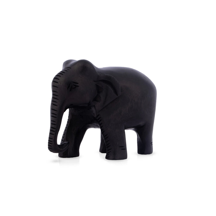 Elephant Statue Key Chain - 3 x 3.75 Inches | Wooden Elephant Idol Key Ring/ Key Holder for Bike