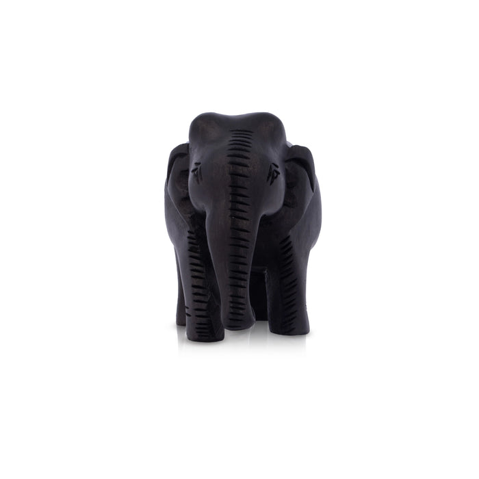 Elephant Statue Key Chain - 3 x 3.75 Inches | Wooden Elephant Idol Key Ring/ Key Holder for Bike