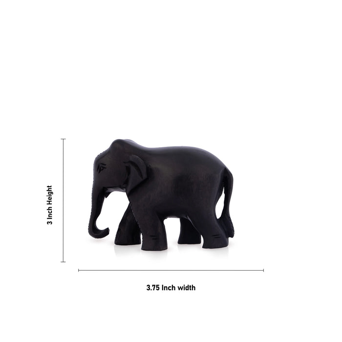 Elephant Statue Key Chain - 3 x 3.75 Inches | Wooden Elephant Idol Key Ring/ Key Holder for Bike