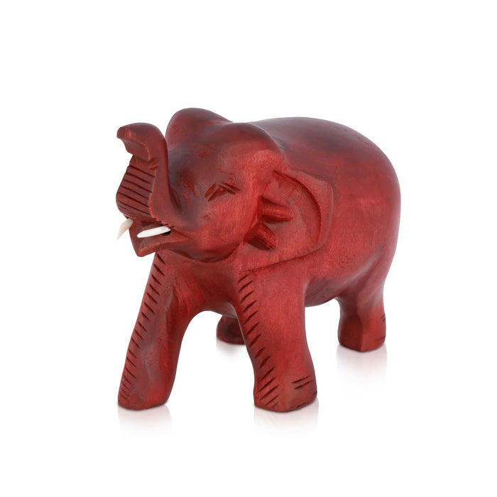 Elephant Statue - 3 Inches | Wooden Statue/ Colour Elephant Figurine/ Elephant Sculpture for Home