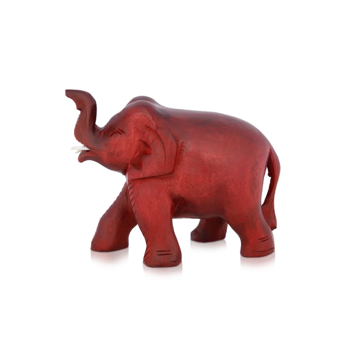 Elephant Statue - 3 Inches | Wooden Statue/ Colour Elephant Figurine/ Elephant Sculpture for Home