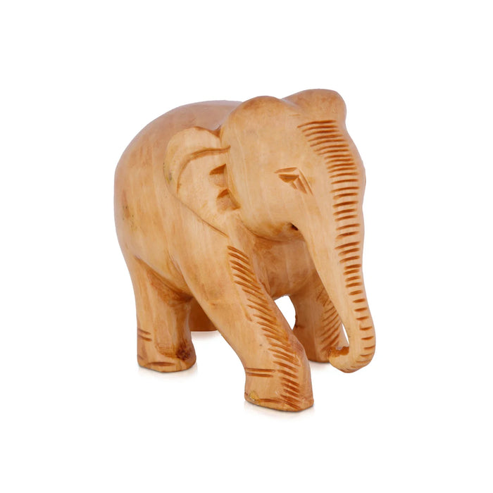 Elephant Statue - 3 Inches | Wooden Statue/ Colour Elephant Figurine/ Elephant Sculpture for Home