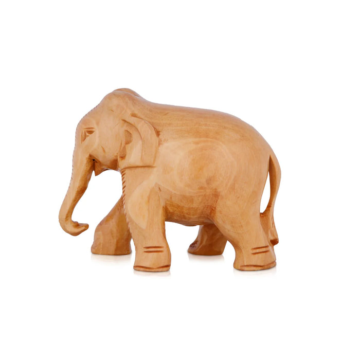 Elephant Statue - 3 Inches | Wooden Statue/ Colour Elephant Figurine/ Elephant Sculpture for Home