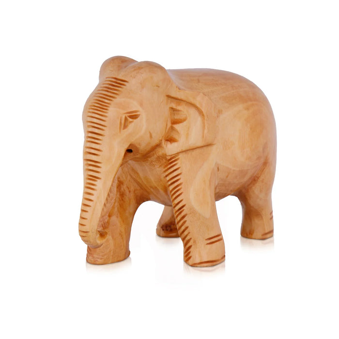 Elephant Statue - 3 Inches | Wooden Statue/ Colour Elephant Figurine/ Elephant Sculpture for Home