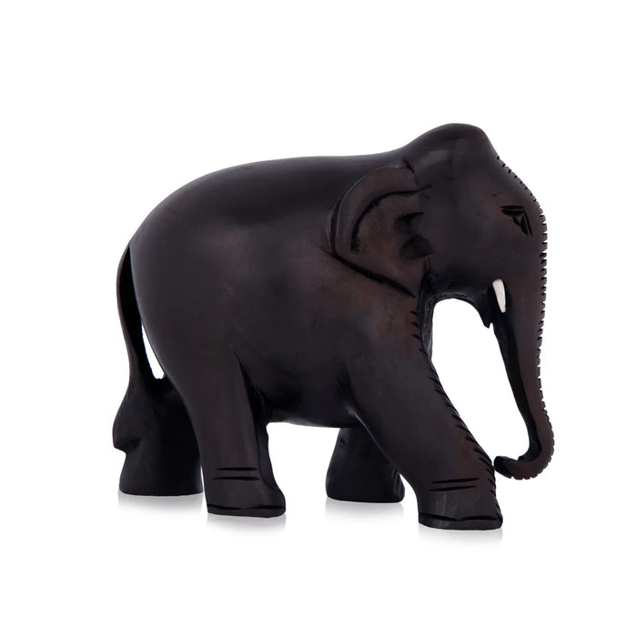 Elephant Statue - 3 Inches | Wooden Statue/ Colour Elephant Figurine/ Elephant Sculpture for Home