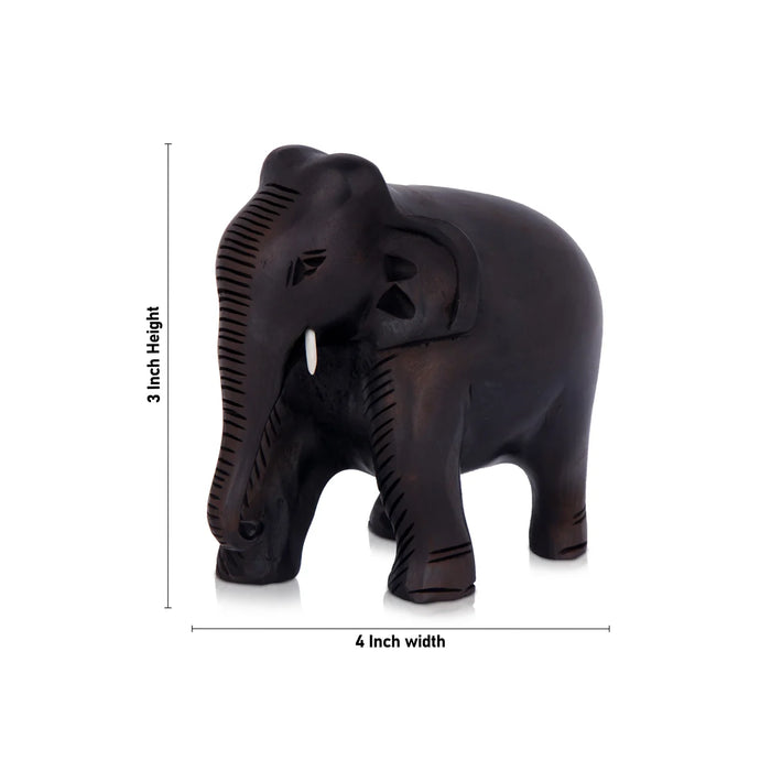 Elephant Statue - 3 Inches | Wooden Statue/ Colour Elephant Figurine/ Elephant Sculpture for Home